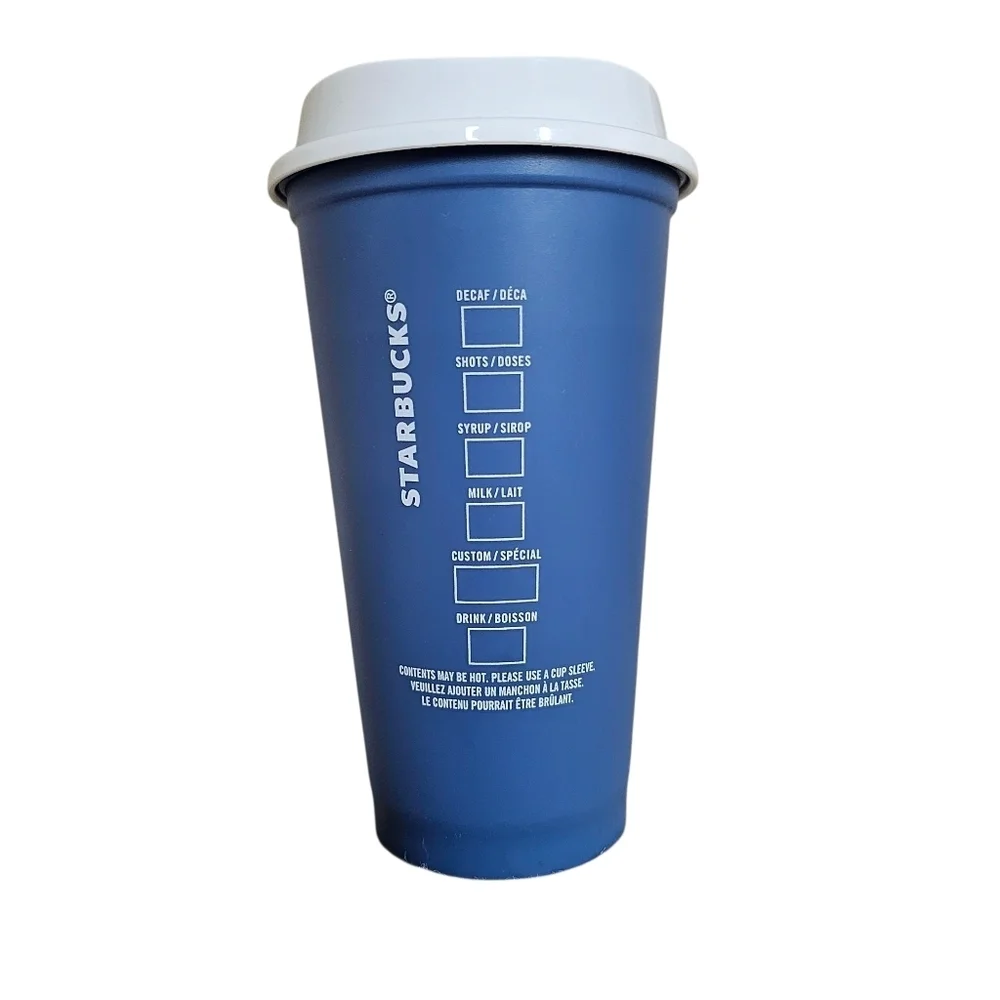 Starbucks 2013 Reusable Tumbler Blue Siren Plastic Travel Coffee Cup 16oz.